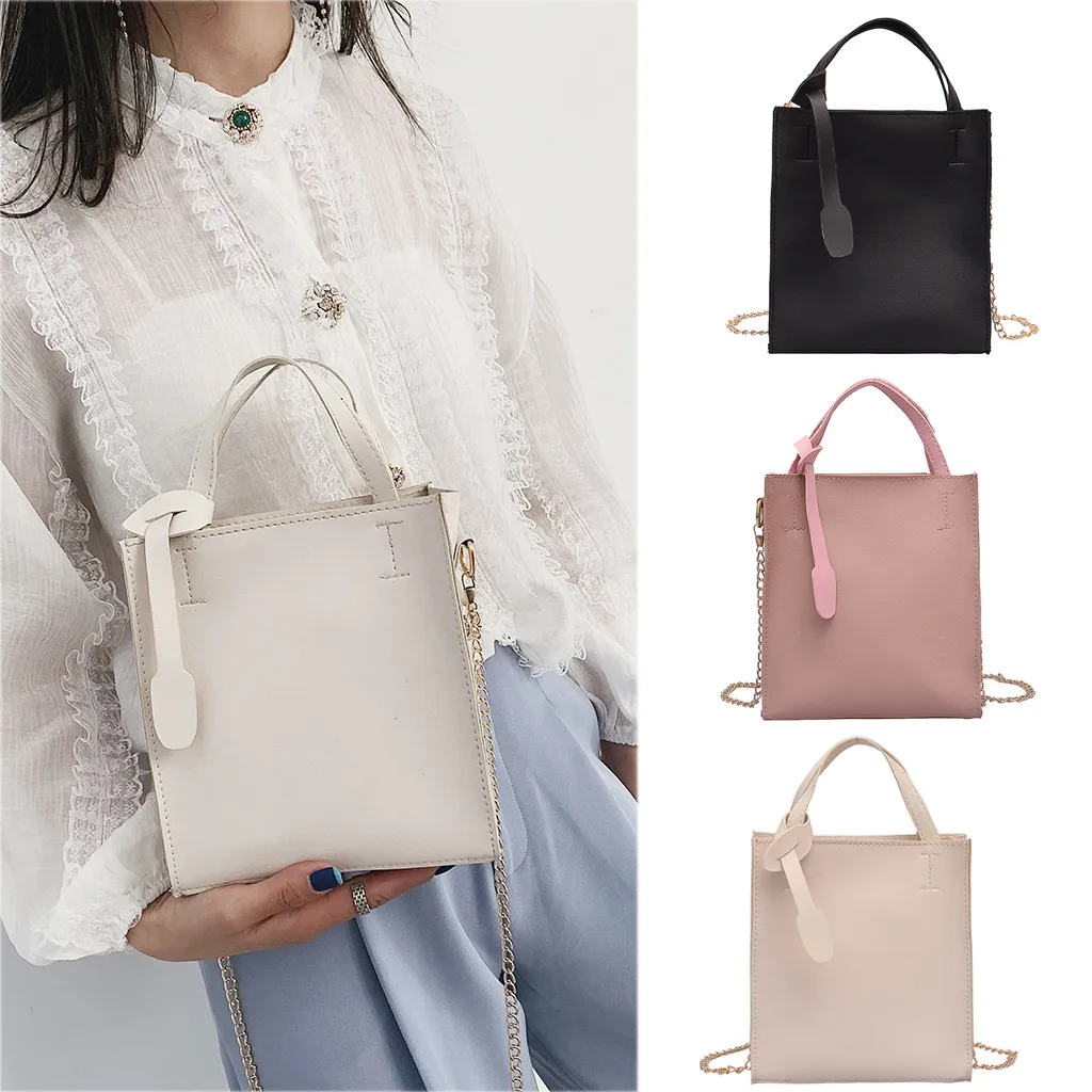

Simple Ladies Handbag Summer 2019 Women Chain Versatile Messenger Bag Shoulderbag Square Bucket Bag bolsos mujer