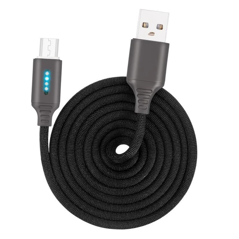 Цинковый сплав+ тканая ткань Автоматическое отключение питания кабель умный разъединитель провода для Android 1 м Безопасный 4 цвета - Цвет: Черный
