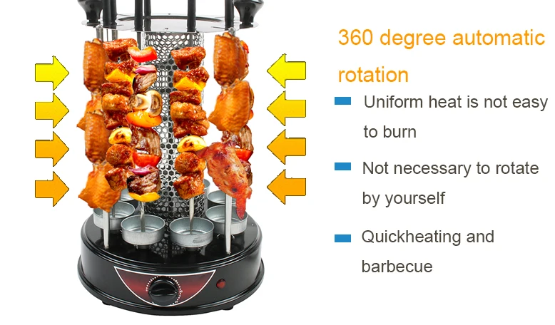 DMWD бездымный автоматический роторный Электрический гриль для барбекю печь гриль Гриль Шашлык Ротационная Машина 8 шампуров ягненка ЕС и США