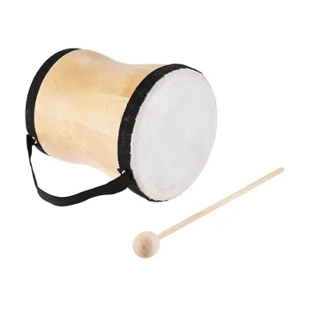 Wood Hand Bongo Drum Musical Toy Percussion Instrument with Stick Strap for Kids Children Party Club Carnival Wood Hand Bongo Drum Musical Toy Percussion Instrument with Stick Strap for Kids Children Party Club Carnival