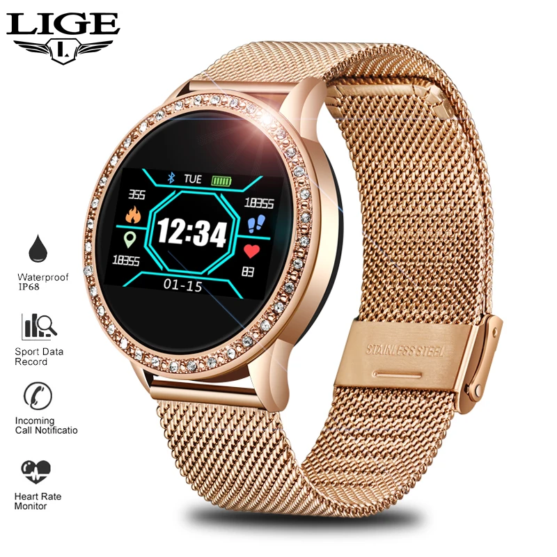 

LIGE Smart Watch Men Women Smart Bracelet Heart Rate Monitor Fitness tracker Smart Band Blood Pressure Clock Ladies SmartWatch