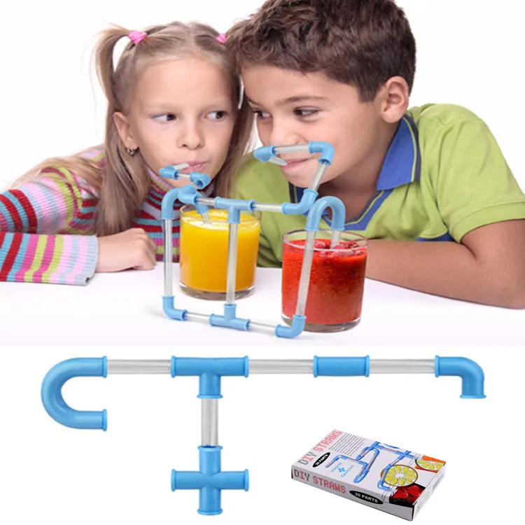 Crazy Flexible Drinking Straws Funny Diy straw for Kids Birthday Party