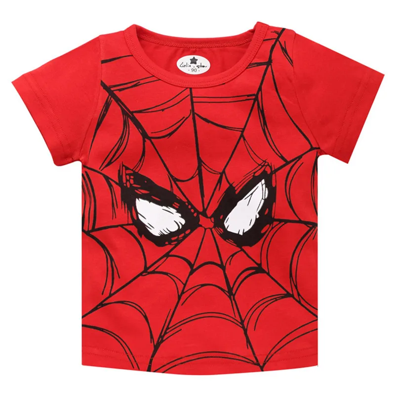 

New 2019 Boy's T Shirt Popular Hero Spider-Man Short-sleeved T-shirt Cotton Printing Cartoon Baby Boy Tops T-Shirt Summer Tee