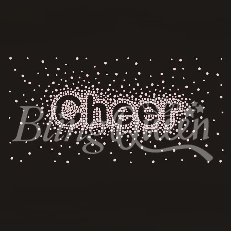 

BlingQueen 25PCS/LOT Rhinestone Iron On Transfers Motifs Cheer Design