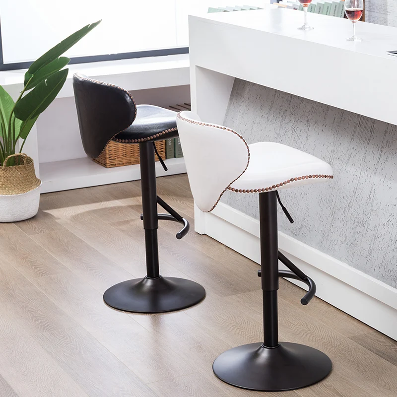 Simple Style Lifted Bar Chair Rotated Multi-purpose Front Desk High Stool with Backrest Checkstand Stool Household Balcony Seat Simple Style Lifted Bar Chair Rotated Multi-purpose Front Desk High Stool with Backrest Checkstand Stool Household Balcony Seat