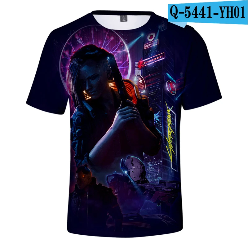 

Cyberpunk 2077 3D Printed Tshirts Men O-Neck Tops Short Sleeve Game Clothes Causal Men Streetwear 2019 Men T Shirt 3D Clothes
