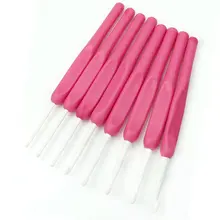 Горячие 8 шт эргономичные пластиковые ручки крючки для вязания спиц Набор 2,5-6 мм розовый