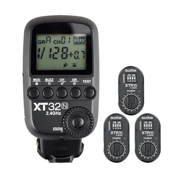 

Godox XT32N 2.4G Wireless HSS 1/8000s Flash Trigger + 3x XTR-16 Receivers For Nikon DSLR & AD360/DE/QT/DP/QS/GS/GT Series Flash