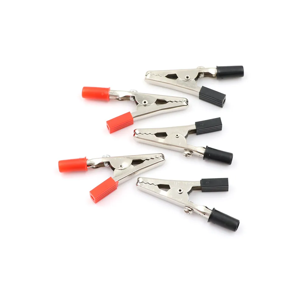 5pcs 55mm Mix Color Metal Alligator Clips Plastic Handle Test Probe Random Color Delivery