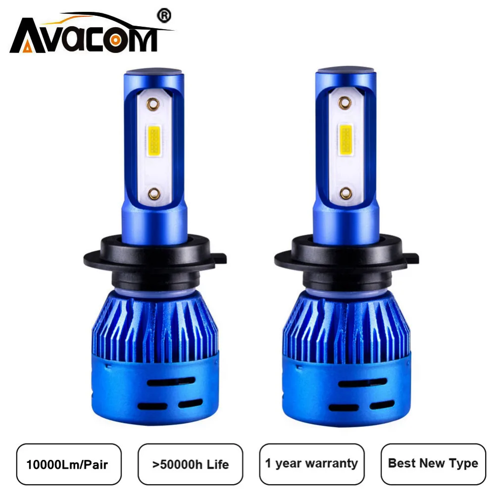 Автомобильный светодиодный светильник Avacom 2 шт. H1 H8 H11 H4 6500K DOB чип 10000Lm H7 12 В 24