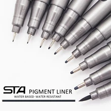 Neelde Микрон ручка мягкая кисть Ручка для рисования черные Copic маркеры 005 01 02 03 04 05 08 1,0 кисть графический дизайн ручка художественные маркеры