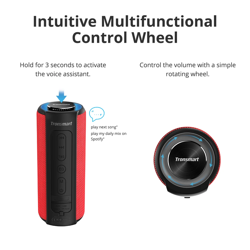 Tronsmart T6 плюс наушники вкладыши TWS Bluetooth 5 0 Динамик 40 Вт Портативный глубокий бас