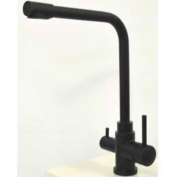 

Solid Stainless Steel Kitchen Faucets Deck Mounted Dual Holder Dual Hole Mixer Tap with Water Purification Features