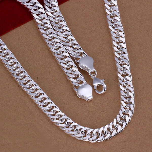 

2015 new arrived 925 sterling silver jewelry 10mm fine men's chains necklace for women fine jewerly wholesale promotion 20inch