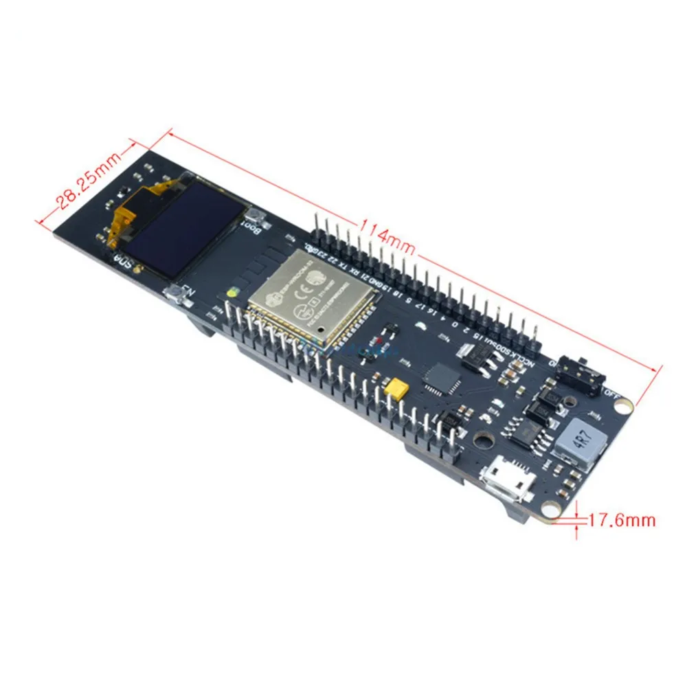 5 шт. макетная плата для модуля ESP32 OLED дисплей 0 96 дюйма литиевая батарея 18650 Wi Fi
