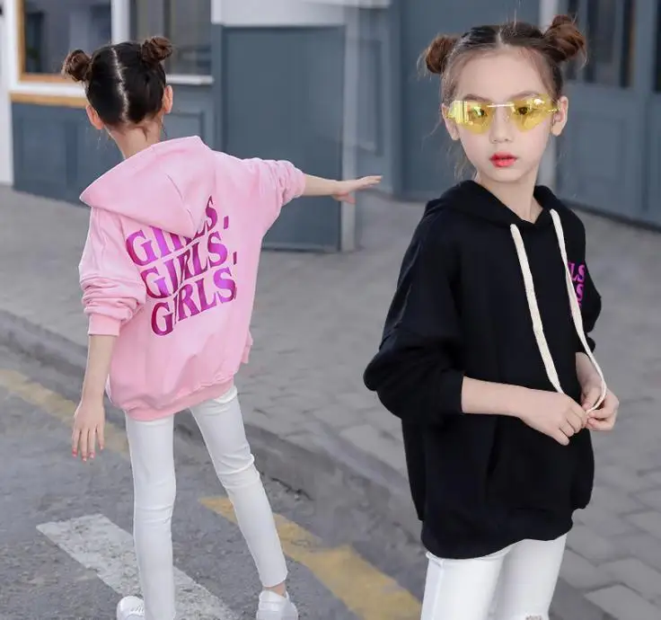 

Pure cotton sweater girl spring dress 2018 new spring autumn autumn coat, Korean version children's wear, children's loose cloth