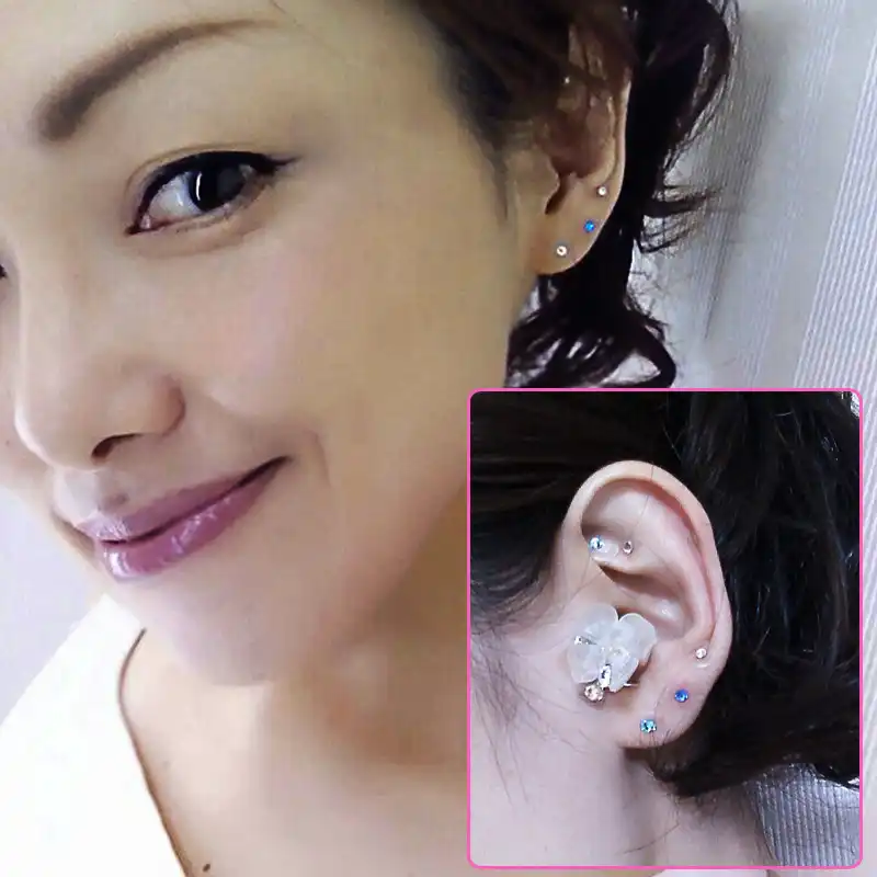 Crystal EAR BEADS FOR AURICULAR ACUPUNCTURE gold ear