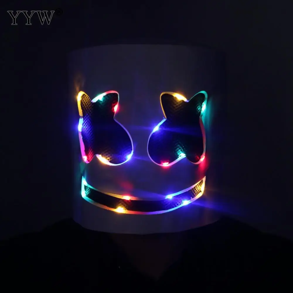 

LED Helmet Mask Cosplay Prop Dj Latex Masks Neon Mask Halloween Party Bar Led Luminous Masks Ghost Mascara Halloween Carnival