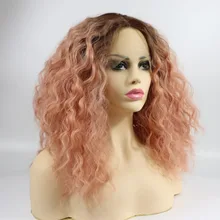 Фэнтези красота короткий розовый боб парик Омбре волнистые средней длины 2 тона термостойкие синтетические волосы Замена парик для женщин