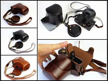 

Leather Camera Case Bag Cover Bottom Opening easy take out of battery For Panasonic GX85 GX80 GX 85 GX 80 +storage bag strap