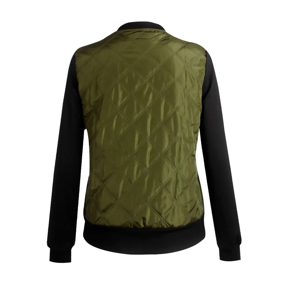 2017 Europe and the United States autumn and winter new solid color zipper jacket cotton jacket women jacket (7)