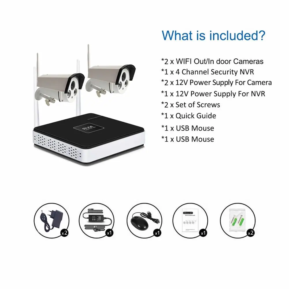 Беспроводной безопасности Камера Системы 2 шт. 720 P IP Wi Fi Наружного