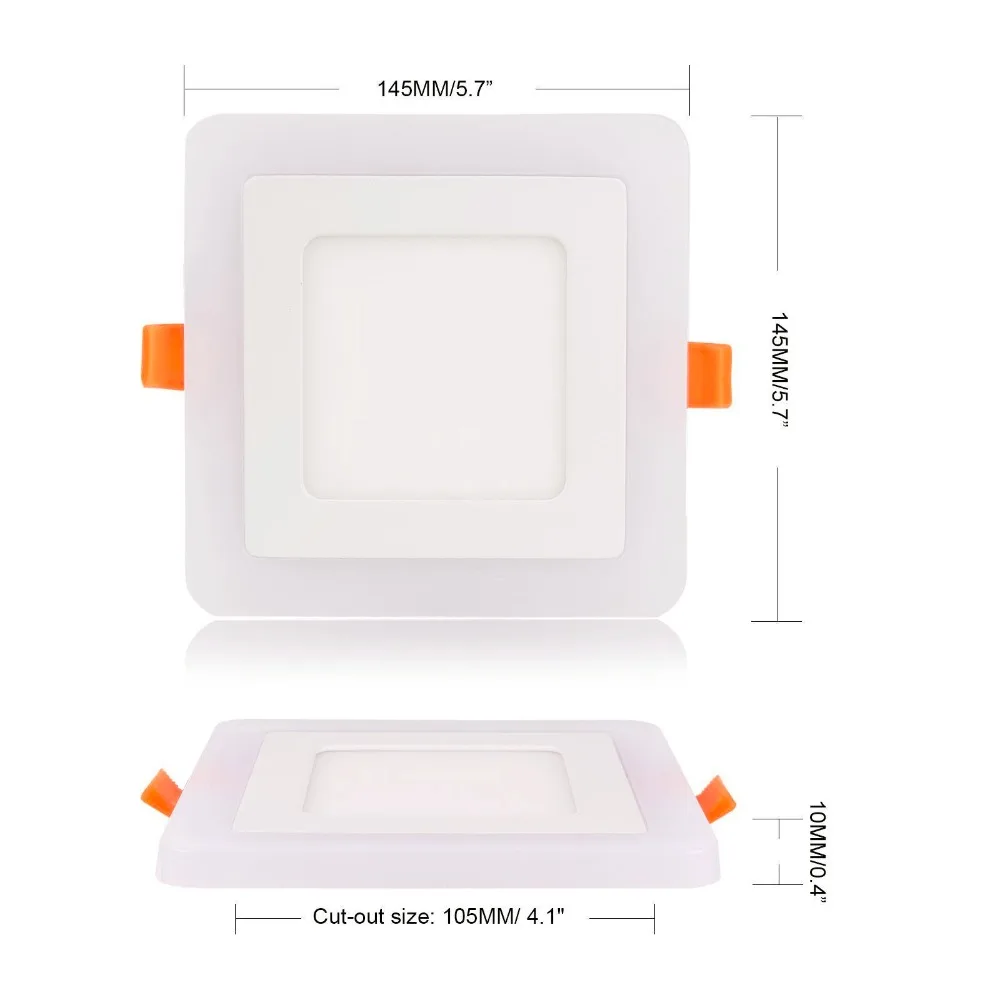 6W 9W 18W  RGBW Dual Color LED Ceiling Recessed Square Panel Downlight Spot Light Lamp For Home Office Club 100lumen/w 2x2 led drop ceiling lights
