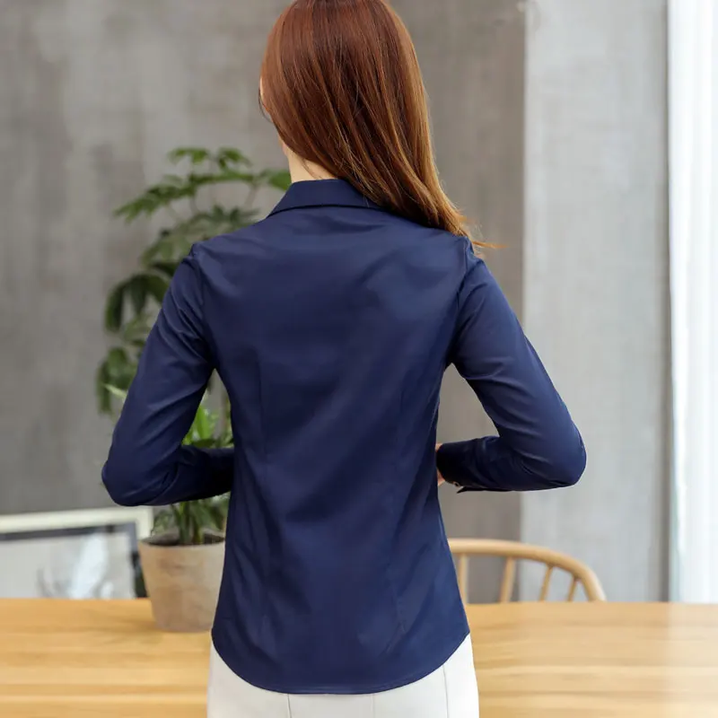 Блузка с длинными рукавами профессиональный бизнес v-образным вырезом комбинезоны отделочные женские офисные майка большого размера