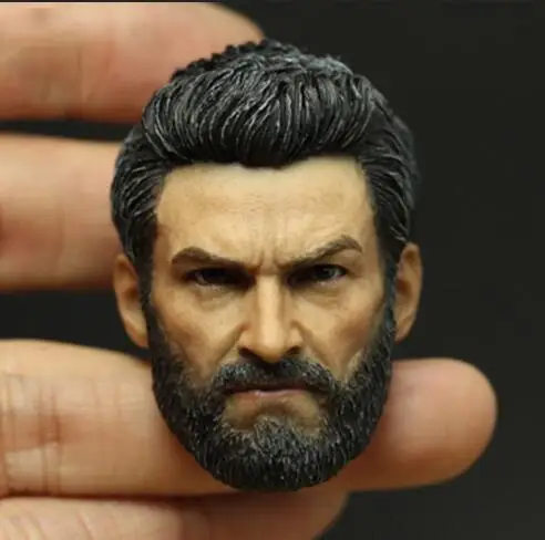 For collection 1/6 Wolverine Wolf Uncle Logan figure head carving angry head sculpture Toys Gift