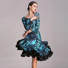 Леопардовое платье для латинских танцев, бахрома, женское платье для латиноамериканских танцев, Одежда для танцев, сальса, платье латина, костюмы для латинских танцев, топ, юбка