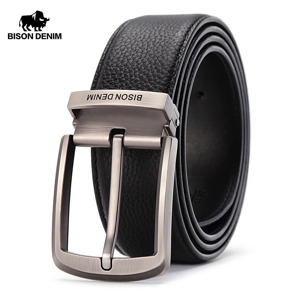 Aliexpress.com : Buy BISON DENIM Brand Leather Belts Men Pin Buckle ...