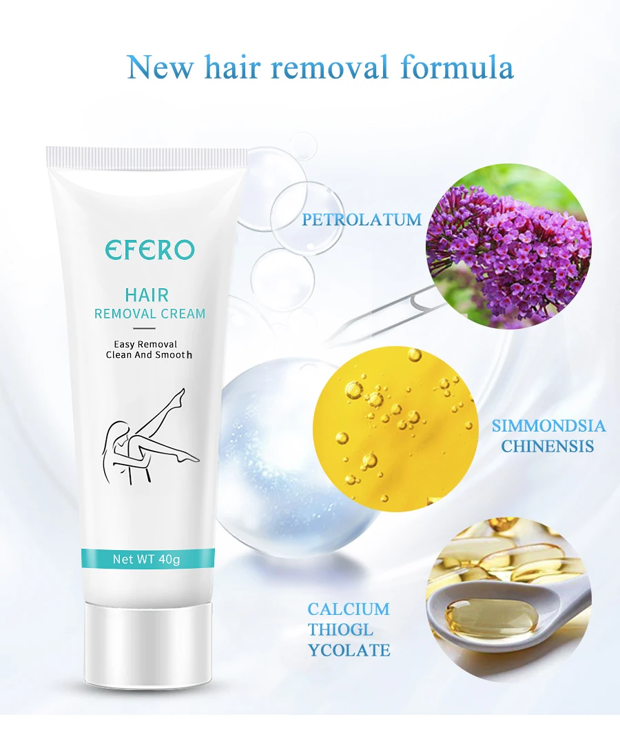 EFERO крем для удаления волос с Scaper для депиляции крем безболезненные волосы удаление рук ног подмышек бикини средство для удаления волос на