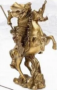 

SCY Chinese Ancient Hero Guan Gong Guan Yu ride on horse * bronze statue