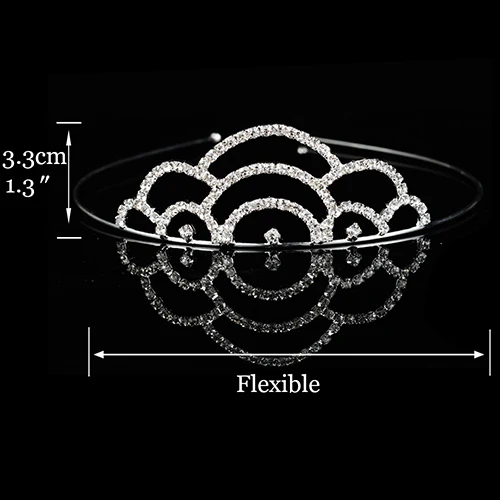 Принцесса Кристалл Диадемы и повязка в виде короны дети девушки выпускного вечера шоу Корона Свадебные аксессуары украшения для волос - Окраска металла: 8