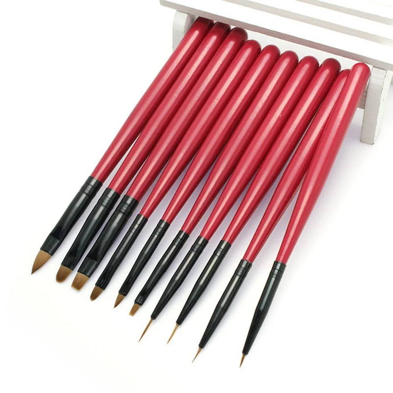 

1Set Nail Art Acrylic Poly Gel Extension Carving 3D Lines Grids Flower Gradient Drawing Liner Pen Brush Manicure Tools