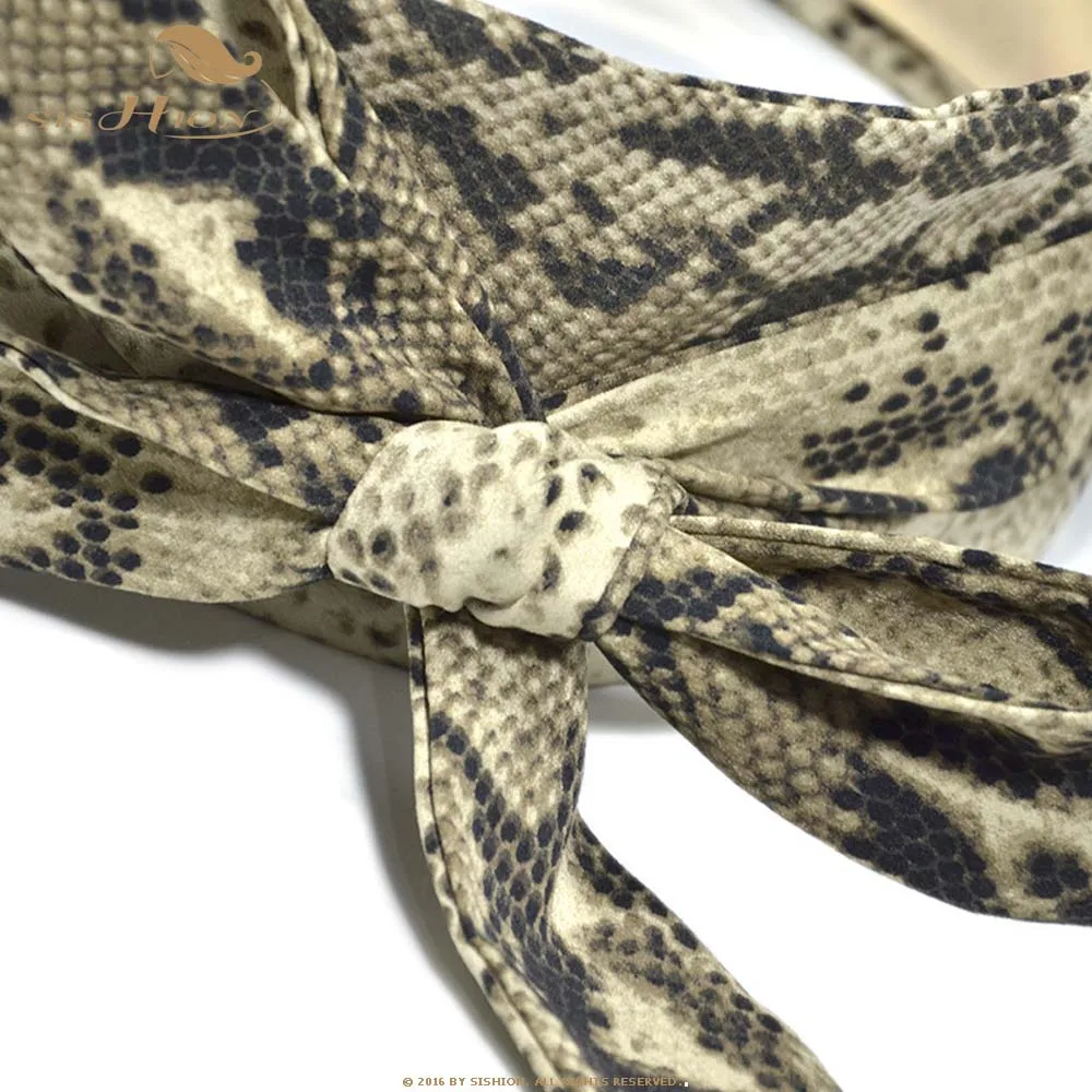 SISHION 2019 Новые Модные леопардовые пояса со змеиным принтом QY0241 для женщин, для похудения, на шнуровке, пояс, украшение для женщин, платья