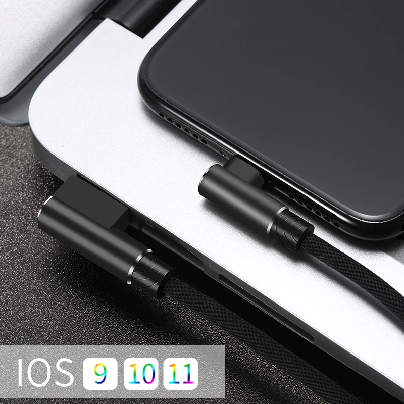 Suntaiho USB кабель для iPhone xs max XR 8 7 6 6 S Зарядный Кабель 90 градусов локоть зарядный шнур для iPad для iPhone Se 5S USB шнур