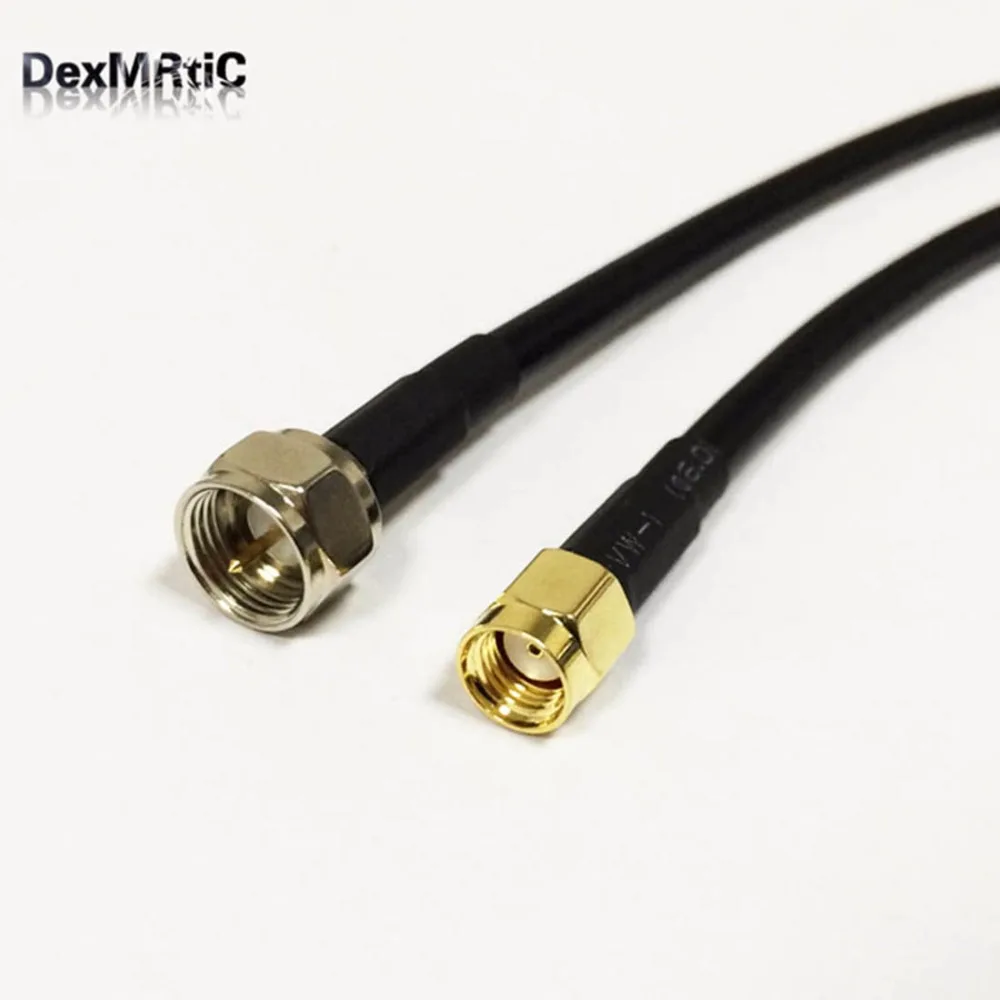 

New RP-SMA Male Plug Connector Switch F Male Plug Convertor RG58 Wholesale Fast Ship 50CM 20" Adapter