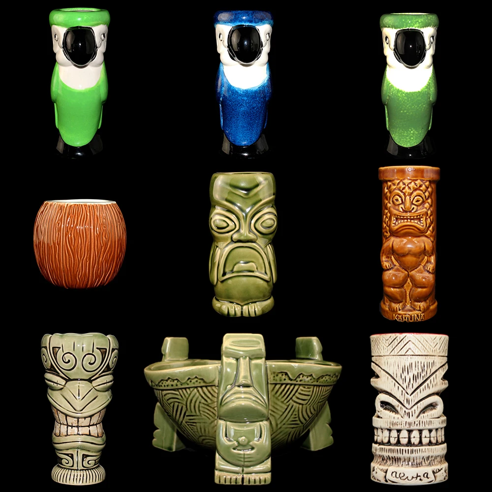 Гавайские кружки Tiki 1 шт. Коктейльная чашка пивные винные керамические отлично