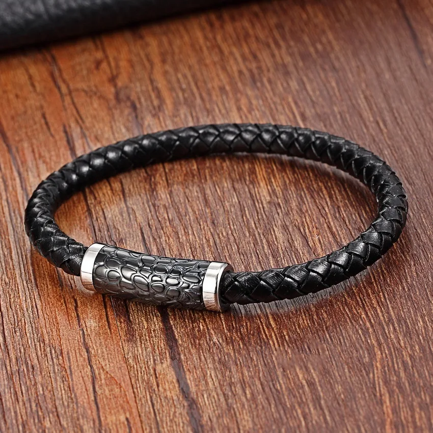 Bracelet jewelry XQNI Chain Bracelet Men Genuine Leather Bracelets Leather Bracelet women Male Magnet Stainless Steel Rope Bracelets men