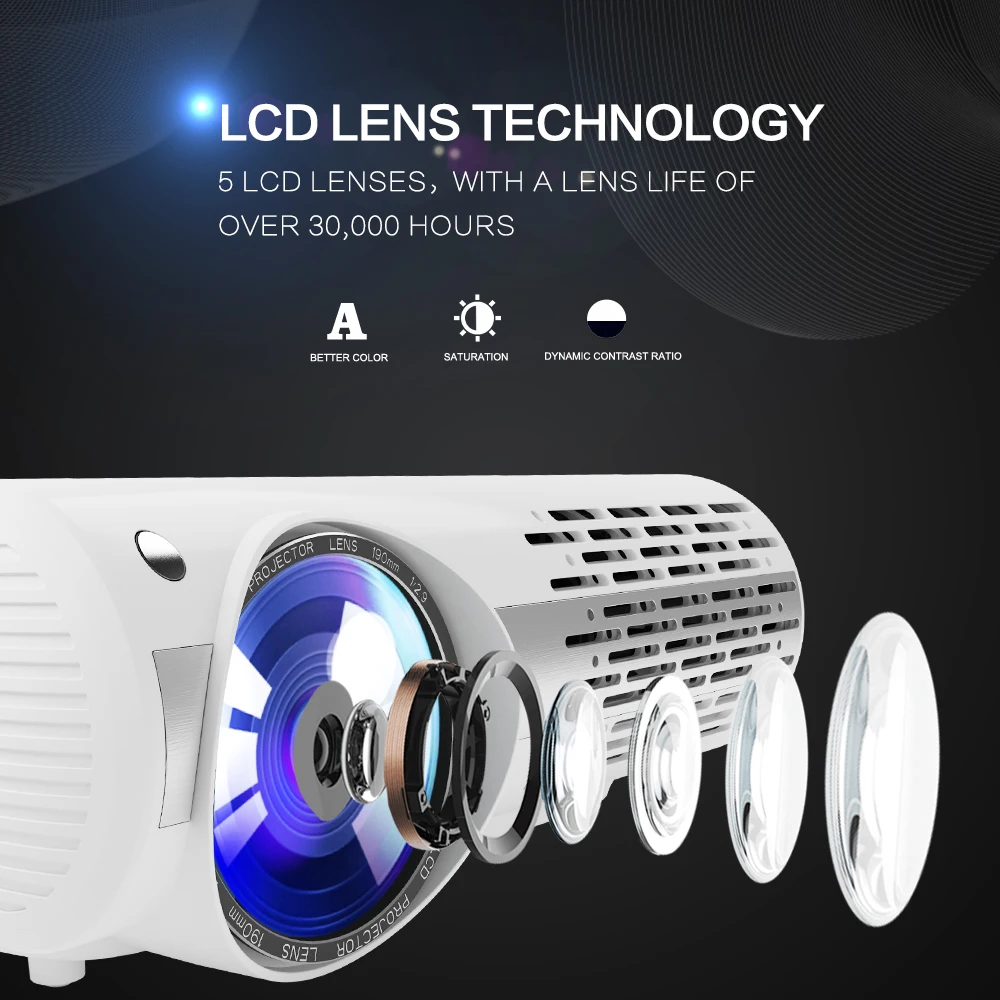 CRENOVA 2018 Newest Video Projector For Full HD 4K*2K Home Theater Projectors With 5G WIFI Android 6.0 OS 6500 Lumens Proyector