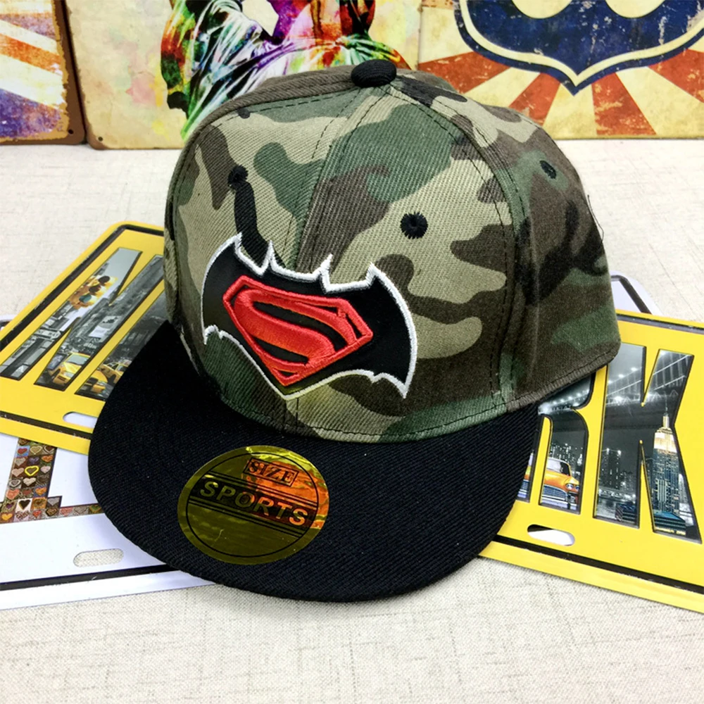 Бейсбольная кепка с героями мультфильмов «Человек-паук», «Супермен», модная камуфляжная кепка с вышивкой для мальчиков и девочек в стиле хип-хоп