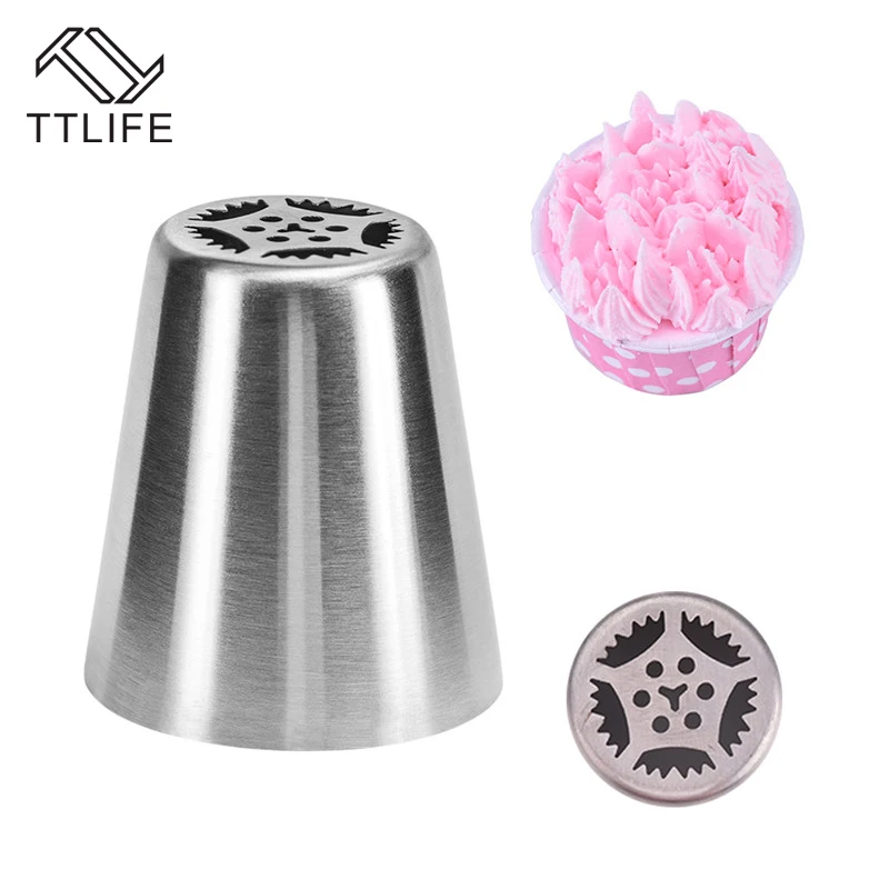 

TTLIFE 1PC Stainless Steel Russian Tulip Icing Piping Nozzles Cake Decoration Cream Tips DIY Cake Tool Bakeware Set Flower Mould
