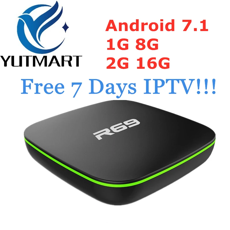 

New R69 2GB 16G Android 7.1 Smart android tv box Allwinner H3 quad core 1GB 8GB 2.4G wifi set top box pk X96 media player