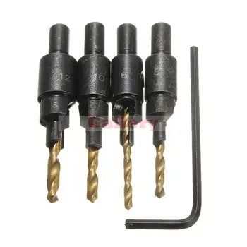 

Tools 4pcs Hss Countersink Bit Set Counter Bore Screw Woodworking Mini Drill Drill Bit