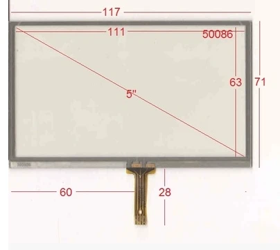

5 дюймов 117*71 050086 gps автомобильный промышленный сенсорный экран управления