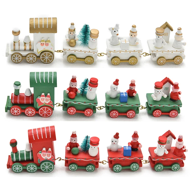 christmas train painted wooden action figure toys santa christmas decoration for home xmas kid toys gifts - Christmas Train Decoration christmas train painted wooden action figure toys santa christmas decoration for home xmas kid toys gifts - Christmas Train Decoration