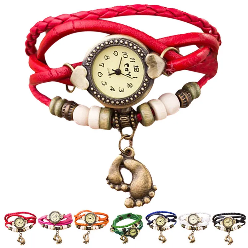 NEW Watch band leather Quartz Watch Women Ladies Casual Fashion Bracelet Footed Wrist Watch Clock relogio feminino female M18 (5)
