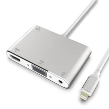 Для Lightning/HDMI VGA аудио адаптер конвертер для IPhone X 8 7S 6S Plus 1080P Plug and Play Цифровой AV адаптер для ipad Air