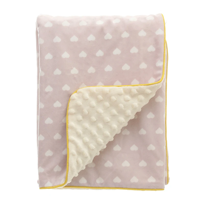 Одеяла для новорожденных, двухслойные, маленькие, Dottie, пушистые, флисовые, защитные, для кроватки, коляски, для путешествий, для улицы, 75x100 см - Цвет: SGZ179Y